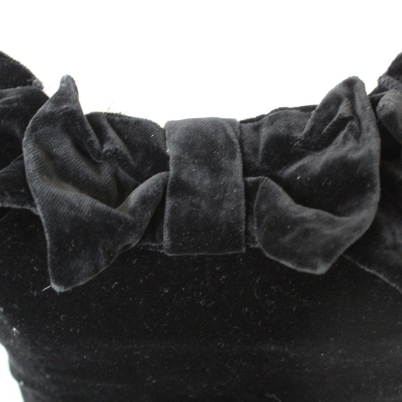 Vintage Black Velvet Bow Detail Mini Cocktail Dress - Picture 3 of 9